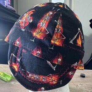 Welding Cap Skeleton Print Black
